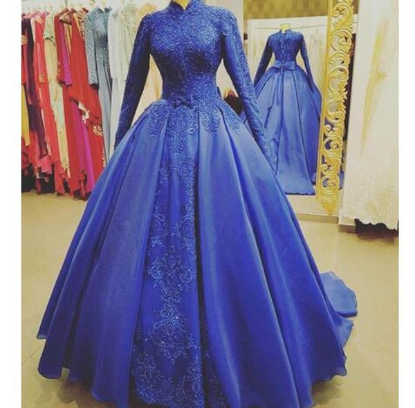 elegant blue muslim evening dress long sleeves high neck appliques arabic formal evening gowns plus size lace up prom dress for graduations, Black;red
elegant blue muslim evening dress long sleeves high neck appliques arabic formal evening gowns plus size lace up prom dress for graduations, Black;red