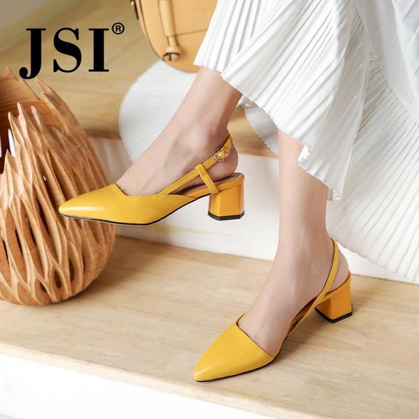 jsi brand sandals women yellow cow leather shoes women pointed toe middle square heel shallow design slingbacks sandals jo512, Black
jsi brand sandals women yellow cow leather shoes women pointed toe middle square heel shallow design slingbacks sandals jo512, Black