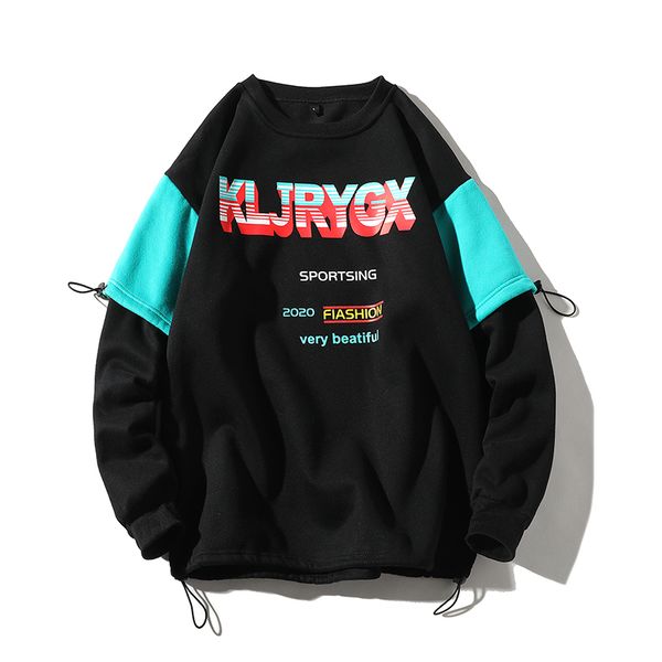 2019 autumn and winter men's new casual contrast color letter printing round neck hoodies loose temperament trend cotton, Black
2019 autumn and winter men's new casual contrast color letter printing round neck hoodies loose temperament trend cotton, Black