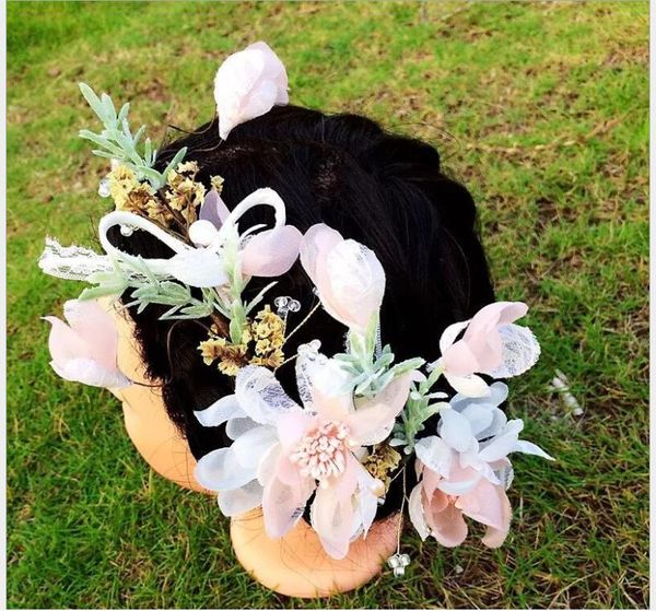 bridal tiara korean head flower new sweet hairdressing wedding dress married sen moal pink styling flower, Silver
bridal tiara korean head flower new sweet hairdressing wedding dress married sen moal pink styling flower, Silver