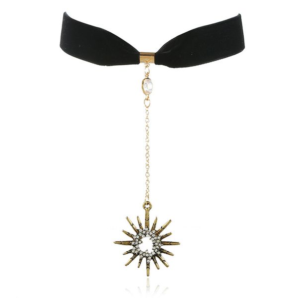 neck chain korean version lake blue velvet flash drill star neck chain wide version velvet sunflower short necklace, Silver
neck chain korean version lake blue velvet flash drill star neck chain wide version velvet sunflower short necklace, Silver