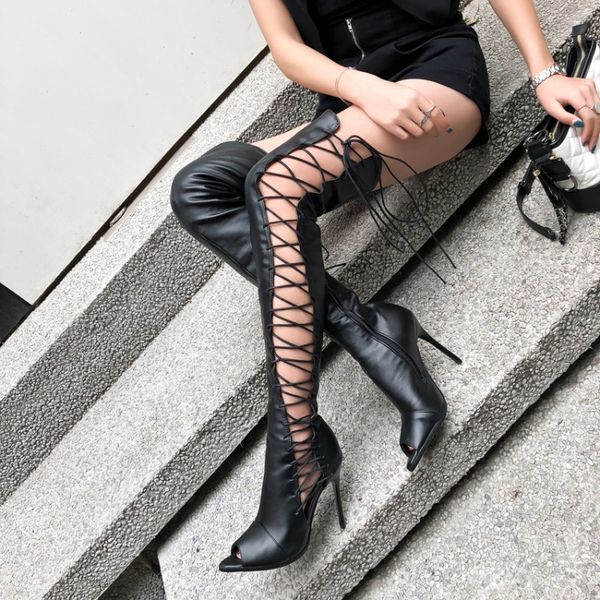 lady high heel peep toe side lace up over knee thigh high boots black white color side lace up thigh boots woman
lady high heel peep toe side lace up over knee thigh high boots black white color side lace up thigh boots woman
