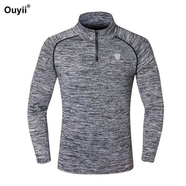 long sleeve hiking shirts men running quick dry gym t shirt golf sports wear training zipper tights shirts workout soccer, Gray;blue
long sleeve hiking shirts men running quick dry gym t shirt golf sports wear training zipper tights shirts workout soccer, Gray;blue