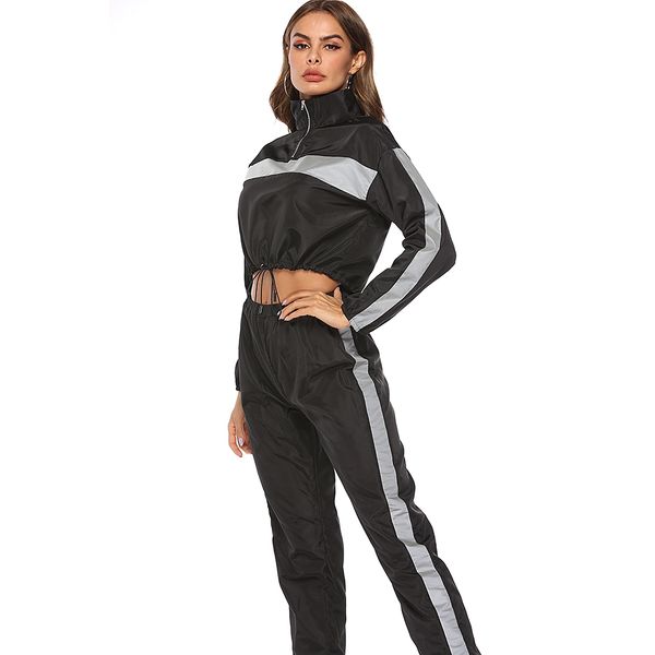 women reflective jacket elastic drawstring set running outdoor sport coat long sleeve sports nightclub style dropshiping, Black;red
women reflective jacket elastic drawstring set running outdoor sport coat long sleeve sports nightclub style dropshiping, Black;red
