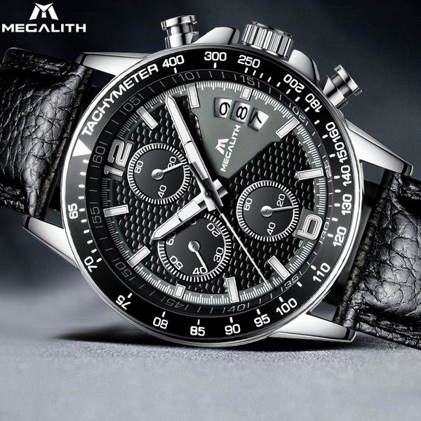 megalith date calendar quartz watch male clock leather strap chronograph wristwatch waterproof chronograph watch casual for men, Slivery;brown
megalith date calendar quartz watch male clock leather strap chronograph wristwatch waterproof chronograph watch casual for men, Slivery;brown