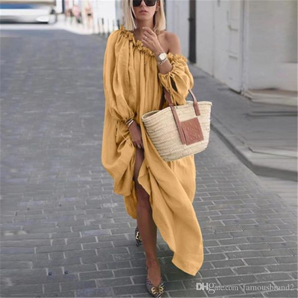 womens dresses graceful fashion slash neck solid color womens long dresses casual designer females clothing apparel, Black;gray
womens dresses graceful fashion slash neck solid color womens long dresses casual designer females clothing apparel, Black;gray