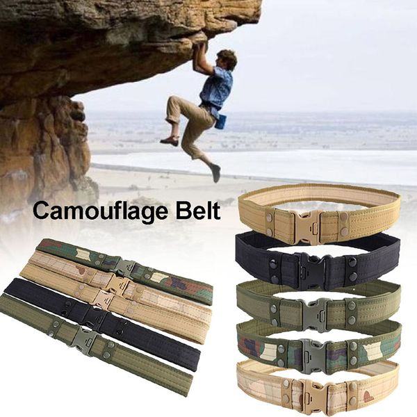 new tactical canva belt men outdoor army practical camouflage waistband with plastic buckle training equipment, Black;brown
new tactical canva belt men outdoor army practical camouflage waistband with plastic buckle training equipment, Black;brown