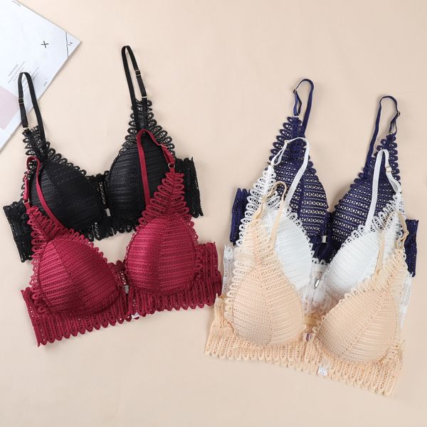 wireless front closure bras for women lace comfort push up bra gathered wrapped chest backless bralette, Red;black
wireless front closure bras for women lace comfort push up bra gathered wrapped chest backless bralette, Red;black