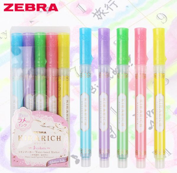 5pcs/set color japan zebra kirarich shiny pearl pen set wks18 color highlighter pen joural marker school supplies, Black;red
5pcs/set color japan zebra kirarich shiny pearl pen set wks18 color highlighter pen joural marker school supplies, Black;red