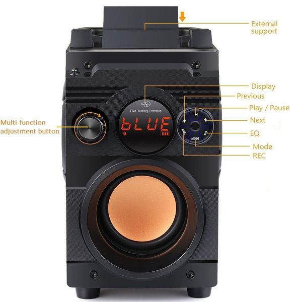 new wireless bluetooth speaker with phone holder 3d microphone fm radio reciver antenna aux tf card bass portable small loudspeaker a15
new wireless bluetooth speaker with phone holder 3d microphone fm radio reciver antenna aux tf card bass portable small loudspeaker a15