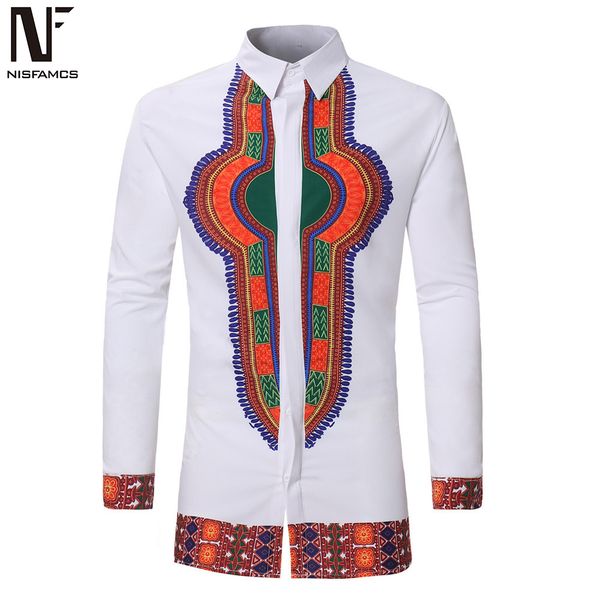 african style white long shirt ethnic pattern printed shirts man party clothes turn-down collar 2019 new floral blusa, White;black
african style white long shirt ethnic pattern printed shirts man party clothes turn-down collar 2019 new floral blusa, White;black