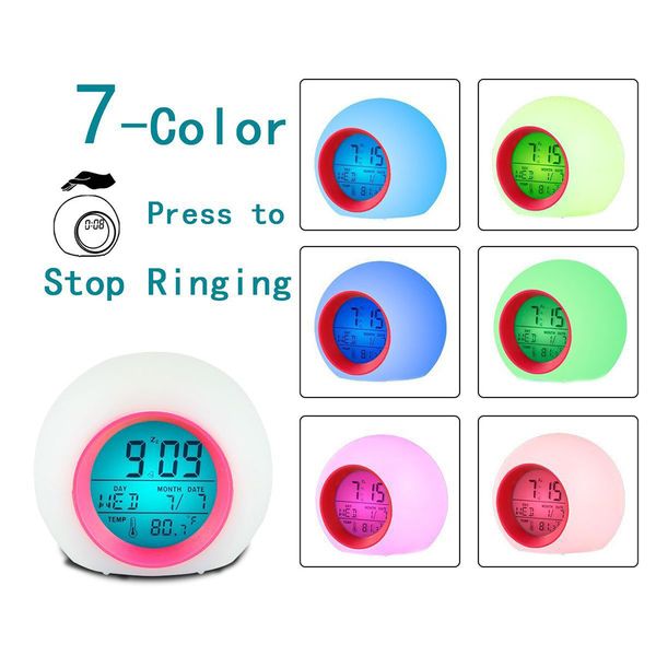 round led alarm clock 7 colorful change children study calendar ball alarm clock multifunction snooze table
round led alarm clock 7 colorful change children study calendar ball alarm clock multifunction snooze table