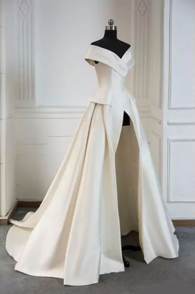 real ps off shoulder country wedding dresses sleeveless ruffles front split wedding dress vestido de novia, White
real ps off shoulder country wedding dresses sleeveless ruffles front split wedding dress vestido de novia, White