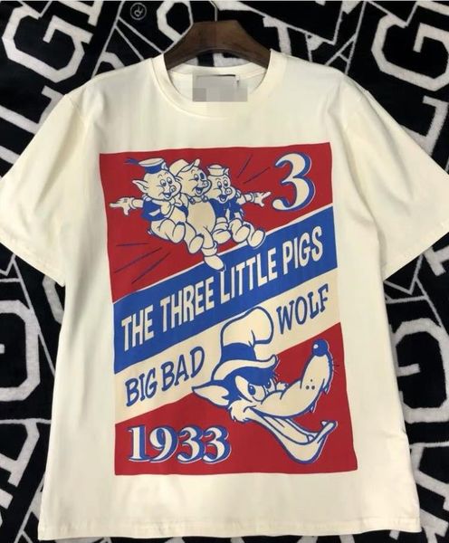 women summer tshirts g three little pigs big bad wolf sequined designer luxury tees short sleeved, White
women summer tshirts g three little pigs big bad wolf sequined designer luxury tees short sleeved, White