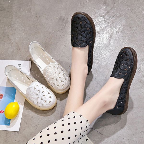 women's flat shoes 2019 summer fashion embroidery soft bottom female fisherman shoes leather slip on loafers woman summer shoe, Black
women's flat shoes 2019 summer fashion embroidery soft bottom female fisherman shoes leather slip on loafers woman summer shoe, Black