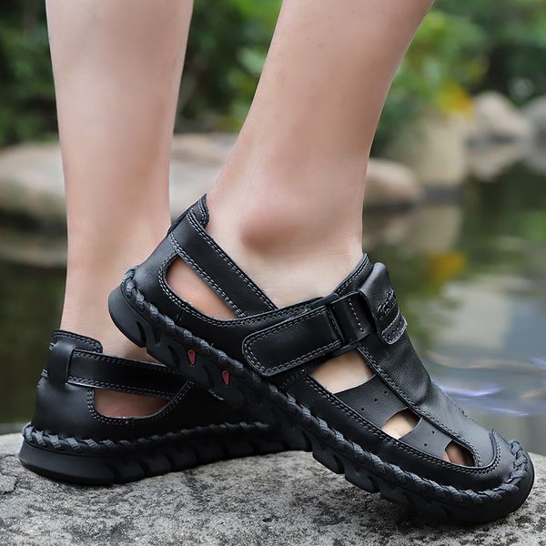 19 genuine leather rome men shoes summer gladiator sandals flats beach outdoor sandals plus size wading walking men casual shoes, Black
19 genuine leather rome men shoes summer gladiator sandals flats beach outdoor sandals plus size wading walking men casual shoes, Black