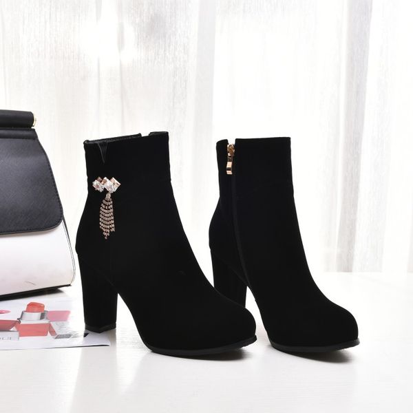 big size boots women shoes ankle boots for women ladies shoes woman winter side zipper hydraulic drill pendant, Black
big size boots women shoes ankle boots for women ladies shoes woman winter side zipper hydraulic drill pendant, Black