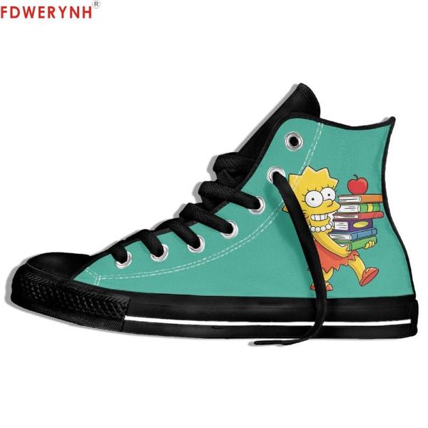 men walking shoes classic cartoon character lisa marie high lace-up flat canvas shoes light custom casual sneaker, Black
men walking shoes classic cartoon character lisa marie high lace-up flat canvas shoes light custom casual sneaker, Black