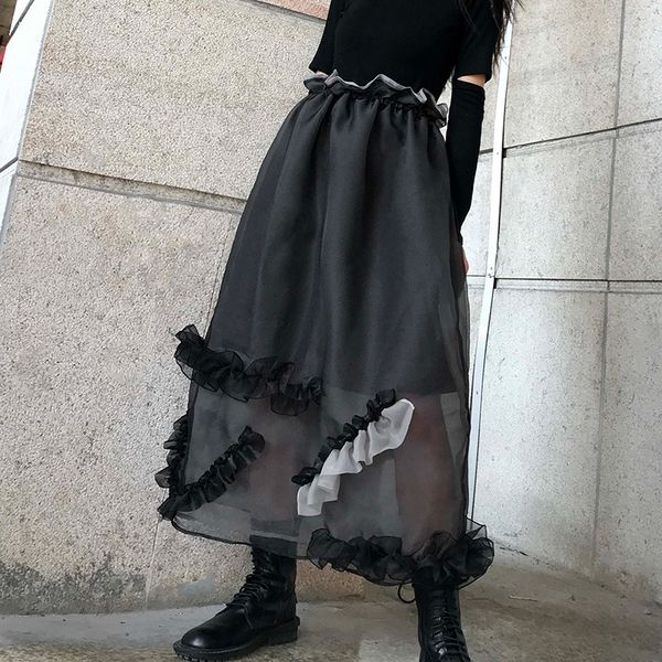 2020 spring summer new arrivals high waist solid pattern women vintage loose casual patchwork ruffles skirt u413, Black
2020 spring summer new arrivals high waist solid pattern women vintage loose casual patchwork ruffles skirt u413, Black