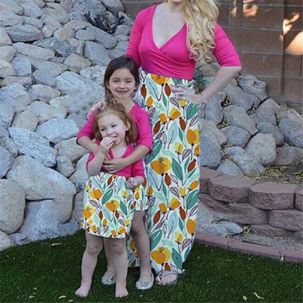 family mother daughter dresses women girls clothes floral long maxi dress mommy daughter matching outfits family look dresses, Blue
family mother daughter dresses women girls clothes floral long maxi dress mommy daughter matching outfits family look dresses, Blue