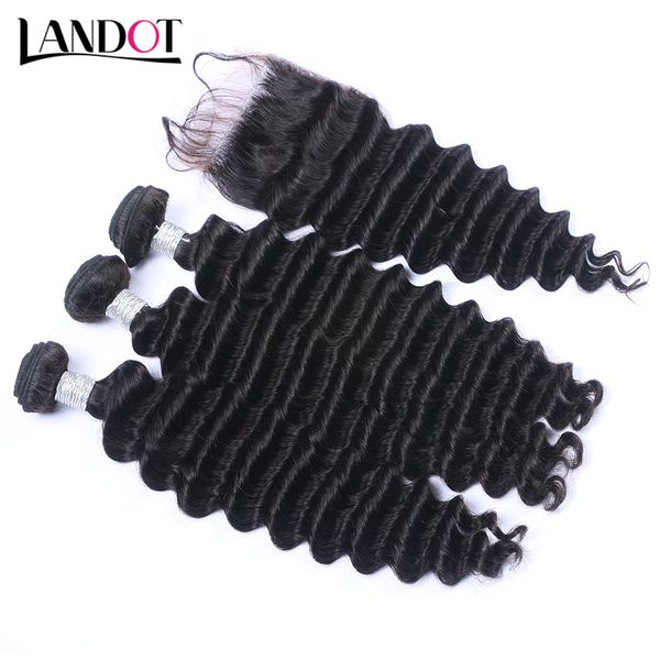 indian deep wave curly virgin human hair weaves 3 bundles with lace closure unprocessed remy hair extensions natural color can bleach & dye, Black
indian deep wave curly virgin human hair weaves 3 bundles with lace closure unprocessed remy hair extensions natural color can bleach & dye, Black