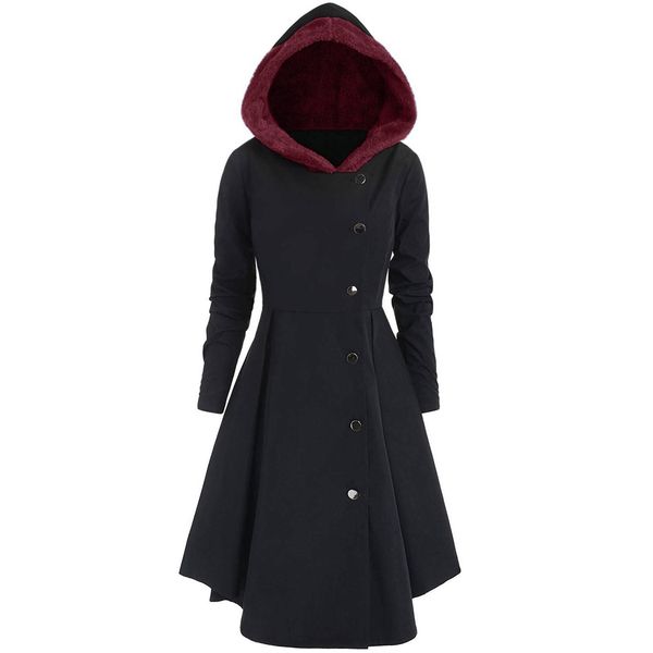 new winter women long trench coat black gothic button vintage overcoat tunic slim lady retro outwear female hooded coats, Tan;black
new winter women long trench coat black gothic button vintage overcoat tunic slim lady retro outwear female hooded coats, Tan;black