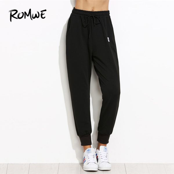 romwe sport drawstring waist black jogging pants women 2019 outdoor gym running sportswear loose training pants sweatpants, Black;blue
romwe sport drawstring waist black jogging pants women 2019 outdoor gym running sportswear loose training pants sweatpants, Black;blue