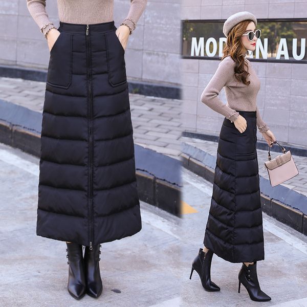 women warm padded skirt black quilted long skirt button up ankle length fall winter thick plus size 3xl
women warm padded skirt black quilted long skirt button up ankle length fall winter thick plus size 3xl