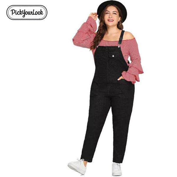 pickyourlook plus size women jumpsuit black casual lady rompers oversize womens romper overalls strap backless female bodysuit, Black;white
pickyourlook plus size women jumpsuit black casual lady rompers oversize womens romper overalls strap backless female bodysuit, Black;white