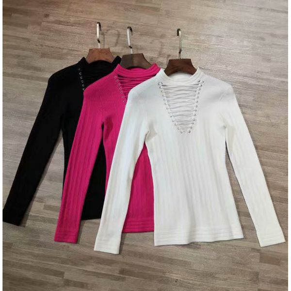 10.22 tencel wool sweaters women pullover long sleeve base shirt slim vintage lace up hollow out elastic knitted, White;black
10.22 tencel wool sweaters women pullover long sleeve base shirt slim vintage lace up hollow out elastic knitted, White;black