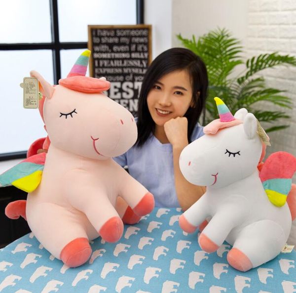 

plush gift unicorn plush toy plush doll soft rainbow angel unicorn doll candy color rainbow pony doll factory direct