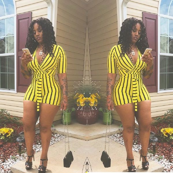 summer striped print women bodysuits deep v short sleeve bandage nightclub playsuits short rompers women bodycon jumpsuits, Black;white
summer striped print women bodysuits deep v short sleeve bandage nightclub playsuits short rompers women bodycon jumpsuits, Black;white