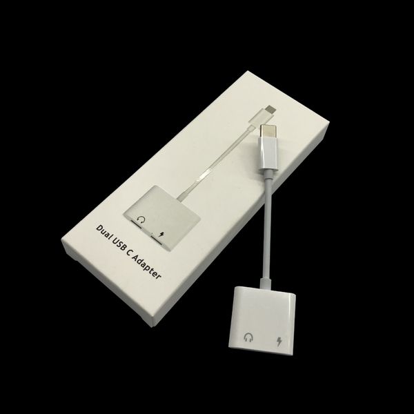 

2 в 1 адаптер для сотового телефона Dual USB-C Dual Type C Dual 8 Pin Аудио конвертер Разветвител