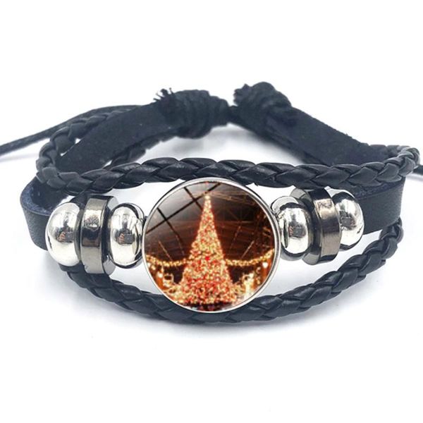 diy multi-layer woven leather bracelet romantic beautiful christmas tree glass cabochon bracelet, Black
diy multi-layer woven leather bracelet romantic beautiful christmas tree glass cabochon bracelet, Black
