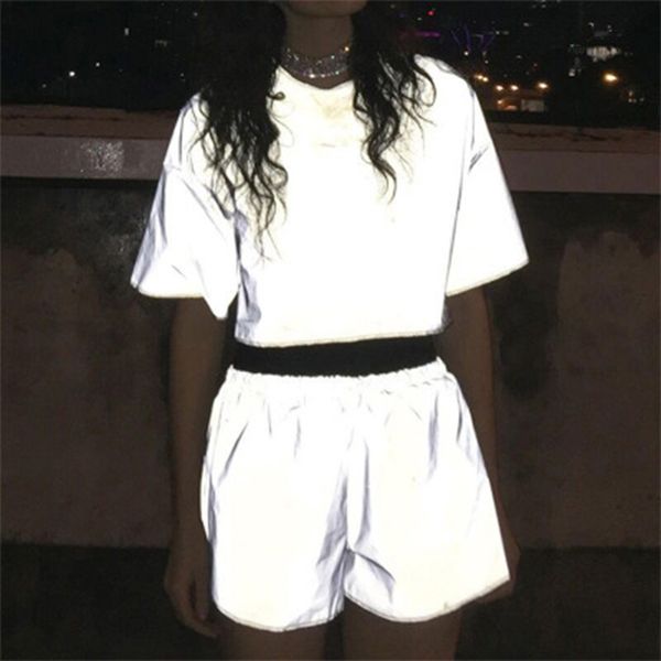 reflective female short-sleeved hooded casual luminous shiny suit 2020 trend loose, Black;blue
reflective female short-sleeved hooded casual luminous shiny suit 2020 trend loose, Black;blue