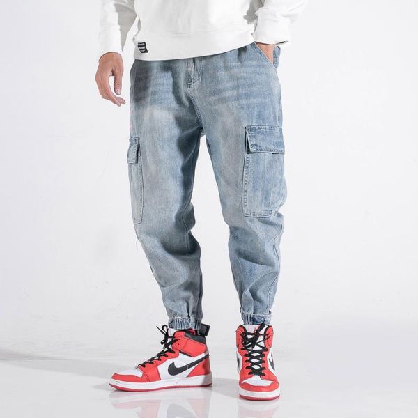 fashion streetwear men jeans loose fit light blue big pocket denim cargo pants embroidery designer hip hop jeans men harem pants
fashion streetwear men jeans loose fit light blue big pocket denim cargo pants embroidery designer hip hop jeans men harem pants