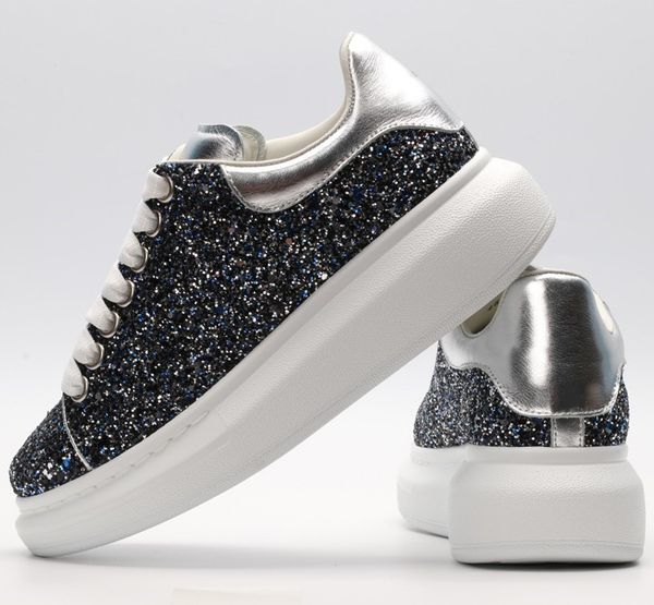 2019 luxury designer casual white stitching lace-up shoes fashion trendy designer sneakers men and women casual shoes silver sequins, Black
2019 luxury designer casual white stitching lace-up shoes fashion trendy designer sneakers men and women casual shoes silver sequins, Black
