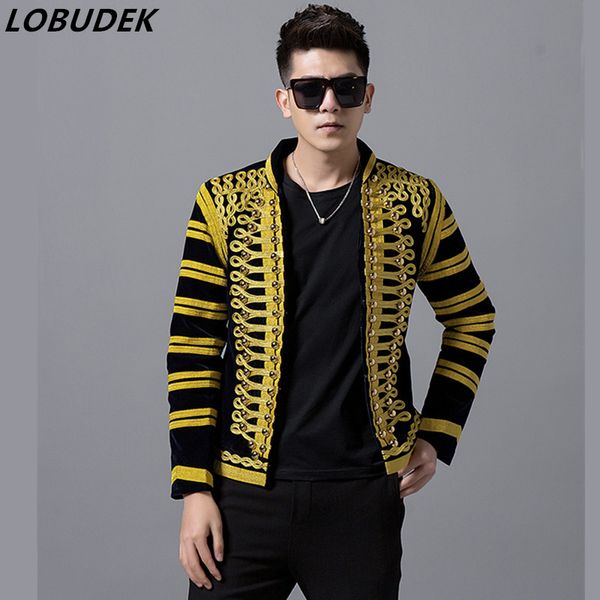 nightclub men's slim dragon robe embroidery jacket party male singer stage performance costume fashion casual coat overcoad, Black;brown
nightclub men's slim dragon robe embroidery jacket party male singer stage performance costume fashion casual coat overcoad, Black;brown