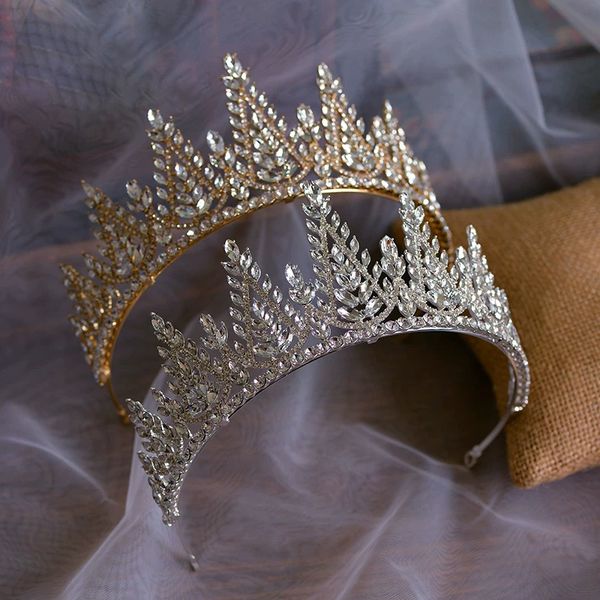 silver\gold european crystal wedding crown headpieces headband bridal tiaras crown set wedding hair accessory prom headdress, Golden;white
silver\gold european crystal wedding crown headpieces headband bridal tiaras crown set wedding hair accessory prom headdress, Golden;white