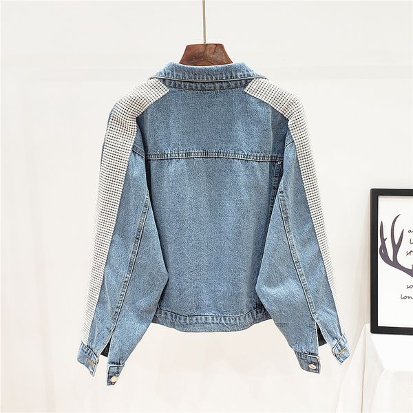 2019 autumn new heavy-duty diamond-made old denim jacket female student short jacket, Black;brown
2019 autumn new heavy-duty diamond-made old denim jacket female student short jacket, Black;brown