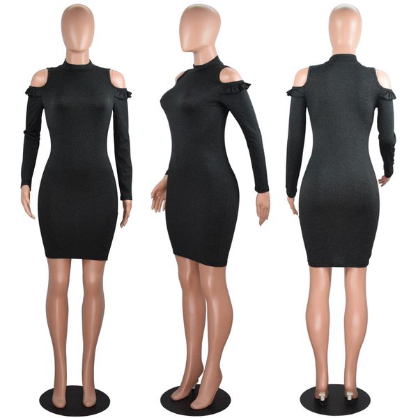 2019 new dress european and american shoulder-leaking turtleneck long sleeve autumn and winter womens clothing, White;black
2019 new dress european and american shoulder-leaking turtleneck long sleeve autumn and winter womens clothing, White;black