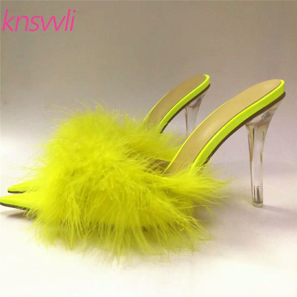 yellow ostrich hair high heel slippers women pointed toe summer shoes woman slides clear crystal heels mules shoes women, Black
yellow ostrich hair high heel slippers women pointed toe summer shoes woman slides clear crystal heels mules shoes women, Black