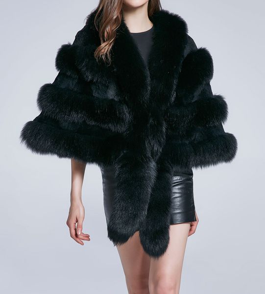 lady women real genuine fox fur shawl stripe classic elegamt party winter luxurious furry plush cape outwear, Black
lady women real genuine fox fur shawl stripe classic elegamt party winter luxurious furry plush cape outwear, Black