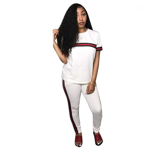 striped slim fit female tracksuit womens designer two piece pants summer fashion casual pencil pants suit, White
striped slim fit female tracksuit womens designer two piece pants summer fashion casual pencil pants suit, White