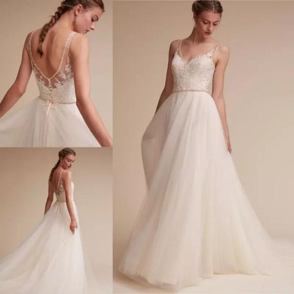bhldn последние пляж свадебные платья спинки бисер кружева аппликация v-образным вырезом длинные кристалл свадебные платья сексуальный тюль, White
bhldn последние пляж свадебные платья спинки бисер кружева аппликация v-образным вырезом длинные кристалл свадебные платья сексуальный тюль, White