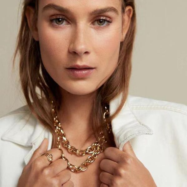 punk gold color thick chain necklaces for women fashion multi-layer link chain statement charm necklace boho jewelry gifts, Silver
punk gold color thick chain necklaces for women fashion multi-layer link chain statement charm necklace boho jewelry gifts, Silver