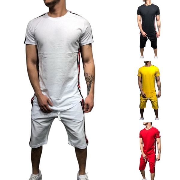 men set fashion side striped patchwork mens sportwear tracksuit casual short sleeve t-shirt summer drawstring shorts suit for male, Gray
men set fashion side striped patchwork mens sportwear tracksuit casual short sleeve t-shirt summer drawstring shorts suit for male, Gray