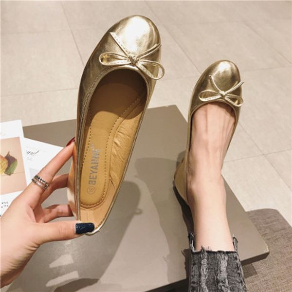 2020 new round head shallow mouth single shoes spring models wild bow women's shoes silver scoop, Black
2020 new round head shallow mouth single shoes spring models wild bow women's shoes silver scoop, Black