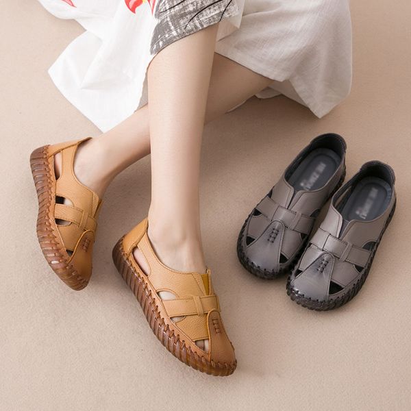 women's sandals 2019 summer genuine leather handmade ladies shoe leather sandals women flats style mother shoes, Black
women's sandals 2019 summer genuine leather handmade ladies shoe leather sandals women flats style mother shoes, Black