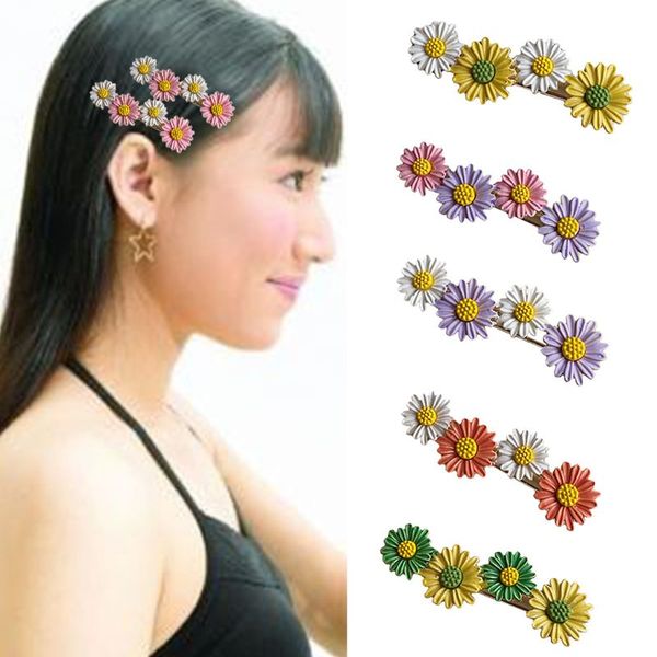 women girls metal duckbill hair clip contrast candy colored daisy flower hairpin, Slivery;white
women girls metal duckbill hair clip contrast candy colored daisy flower hairpin, Slivery;white
